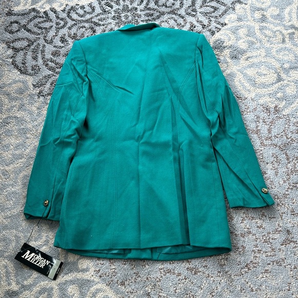 Vintage Morgan Miller Wool Blazer Skirt Suit Set Green 14 - Picture 8 of 13